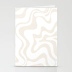 Liquid Swirl Abstract Pattern in Pale Beige and White Stationery Card Gallery Image 2