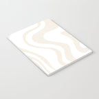 Liquid Swirl Abstract Pattern in Pale Beige and White Notebook Gallery Image 3