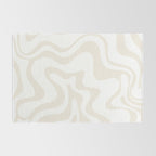 Liquid Swirl Abstract Pattern in Pale Beige and White Rug Gallery Image 2