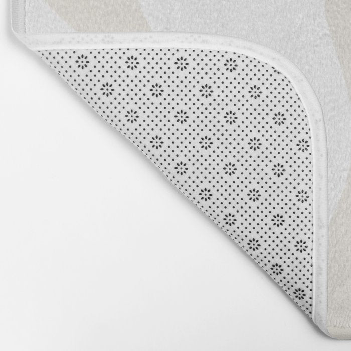 Liquid Swirl Abstract Pattern in Pale Beige and White Bath Mat Gallery Image 2