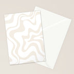 Liquid Swirl Abstract Pattern in Pale Beige and White Stationery Card Gallery Image 2