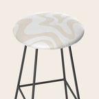 Liquid Swirl Abstract Pattern in Pale Beige and White Stool Gallery Image 2