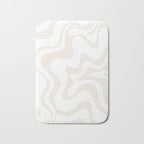 Liquid Swirl Abstract Pattern in Pale Beige and White Bath Mat Gallery Image 1