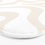 Liquid Swirl Abstract Pattern in Pale Beige and White Bath Mat Gallery Image 3