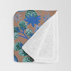 Garden Vegetables & Fresh Fruit in Blue Midnight Throw Blanket Gallery Image 3