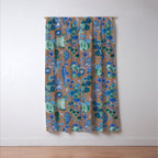 Garden Vegetables & Fresh Fruit in Blue Midnight Window Curtain Gallery Image 3