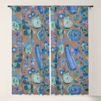 Garden Vegetables & Fresh Fruit in Blue Midnight Window Curtain Gallery Image 5
