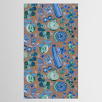 Garden Vegetables & Fresh Fruit in Blue Midnight Tablecloth Gallery Image 2