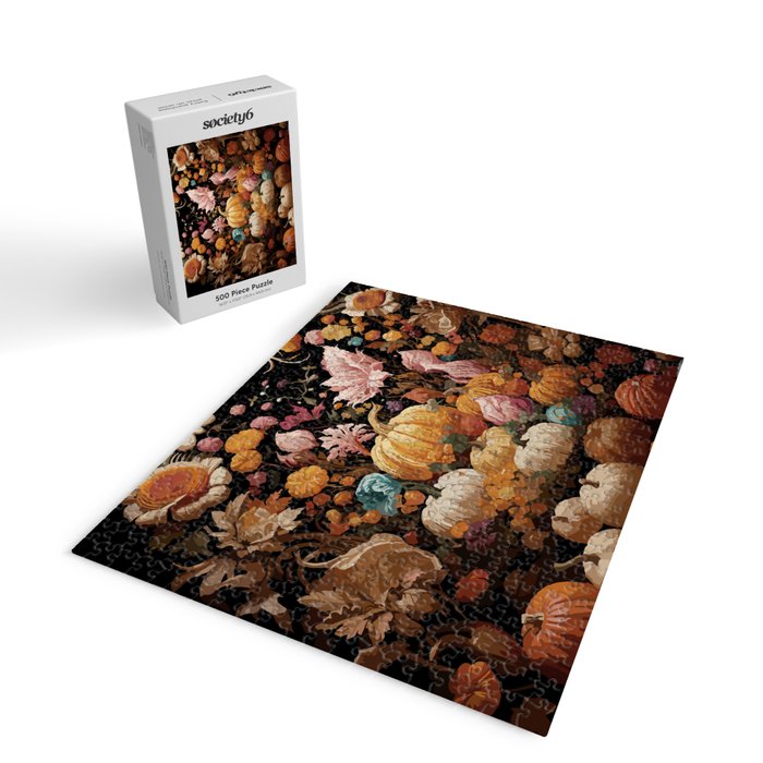 Patchwork of Autumn Pumpkin Art Jigsaw Puzzle Gallery Image 2