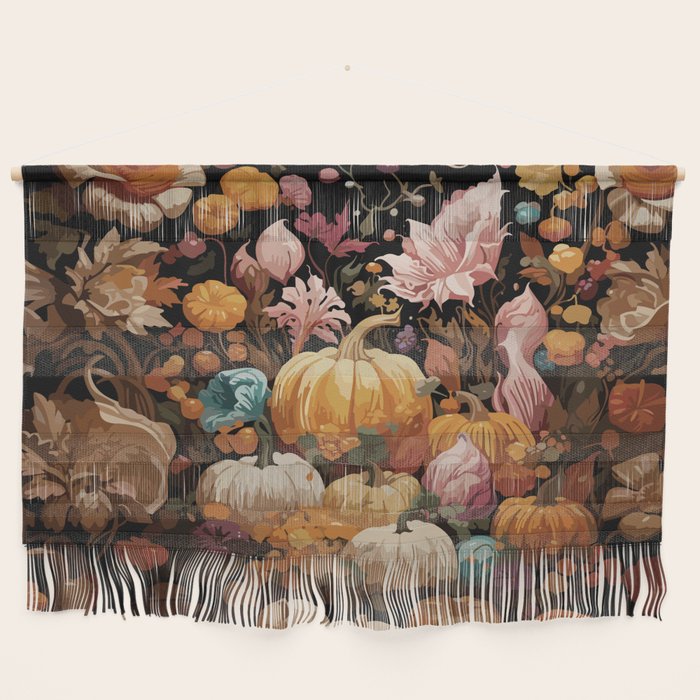Patchwork of Autumn Pumpkin Art Wall Hanging Gallery Image 1