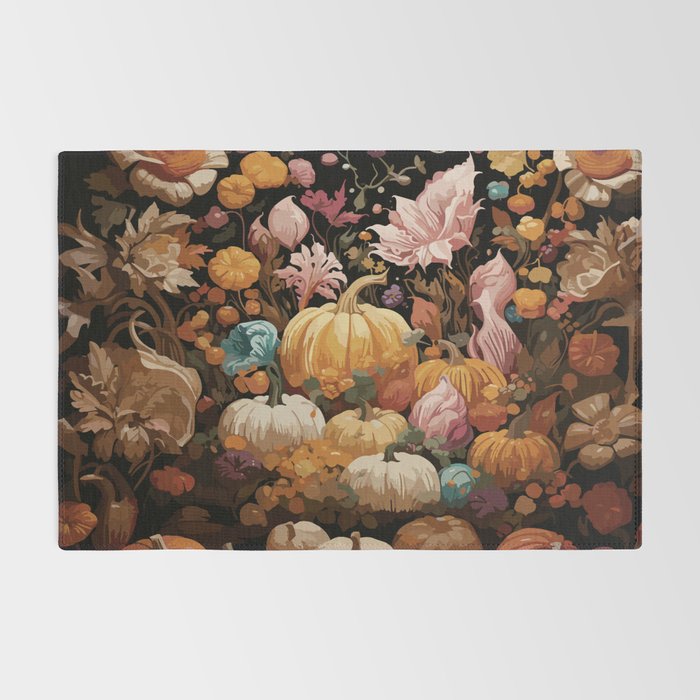 Patchwork of Autumn Pumpkin Art Rug Gallery Image 2