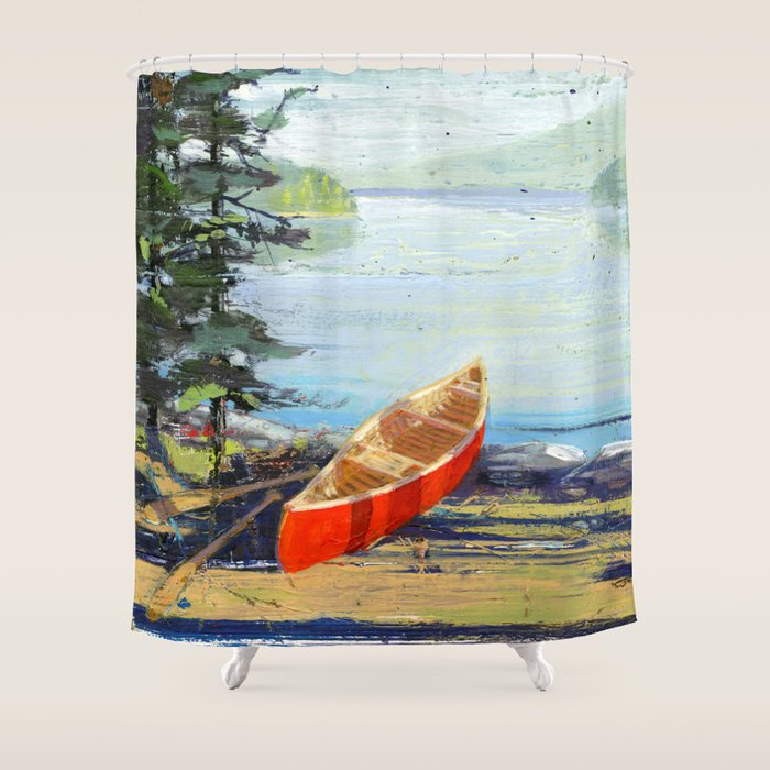 me and you and the red canoe Shower Curtain Gallery Image 1