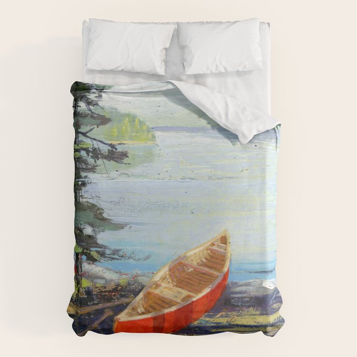 me and you and the red canoe Duvet Cover Gallery Image 6