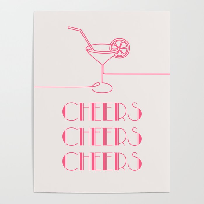 Cheers Cocktail (Pink) Poster Gallery Image 4