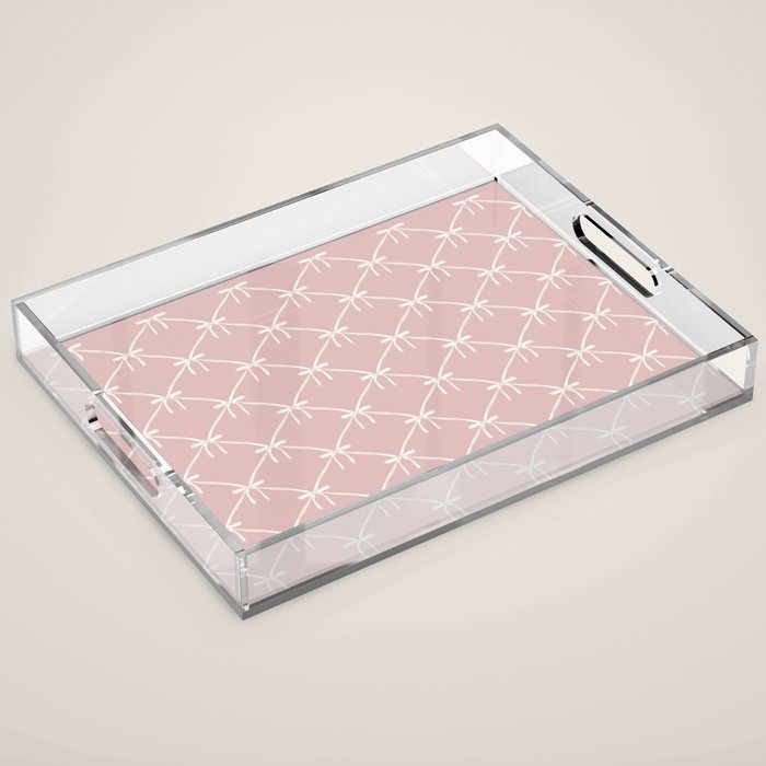 Bows & Ribbons Pattern LVII Pastel Pink Acrylic Tray Gallery Image 1