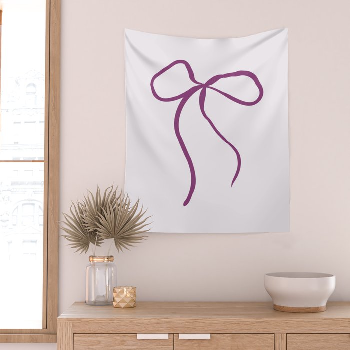 Coquette pink bow Wall Tapestry Gallery Image 2