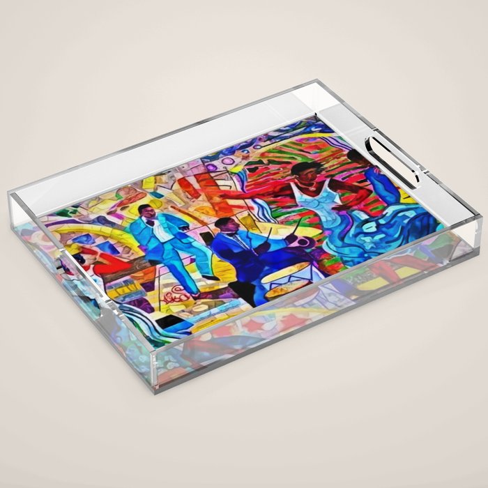 African-American 'The Spirit of Harlem' Historical Mural Portrait Acrylic Tray Gallery Image 1
