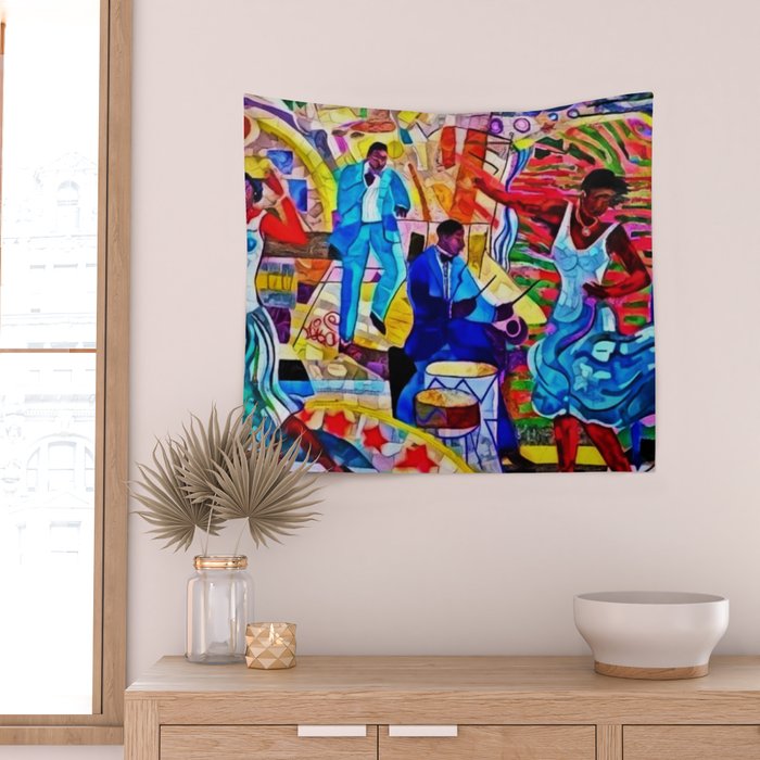 African-American 'The Spirit of Harlem' Historical Mural Portrait Wall Tapestry Gallery Image 2