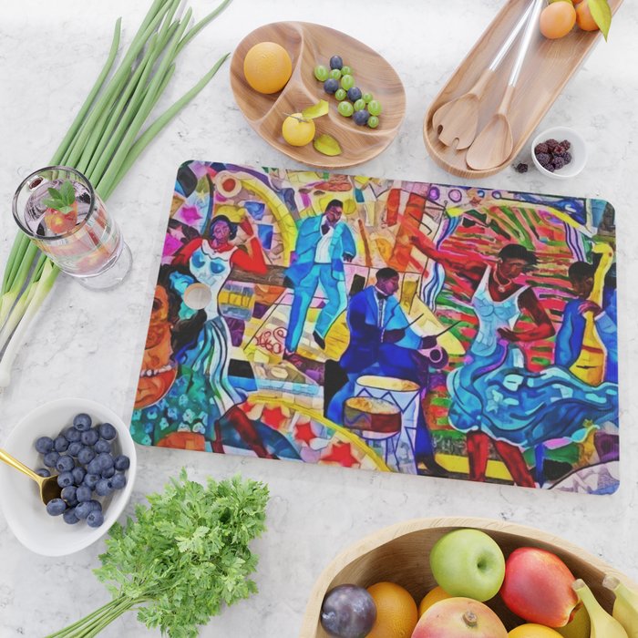 African-American 'The Spirit of Harlem' Historical Mural Portrait Cutting Board Gallery Image 2