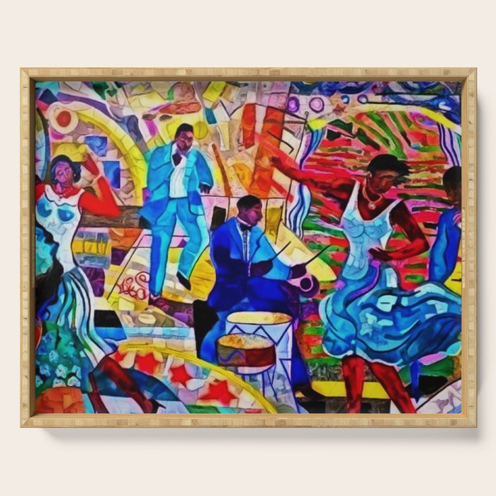 African-American 'The Spirit of Harlem' Historical Mural Portrait Serving Tray Gallery Image 1