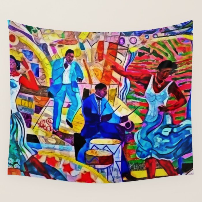 African-American 'The Spirit of Harlem' Historical Mural Portrait Wall Tapestry Gallery Image 1
