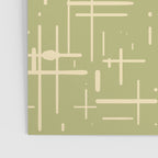 Mid-Century Modern Kinetikos Pattern in Light Avocado Green and Cream Beige Poster Gallery Image 3