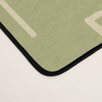 Mid-Century Modern Kinetikos Pattern in Light Avocado Green and Cream Beige Desk Mat Gallery Image 4
