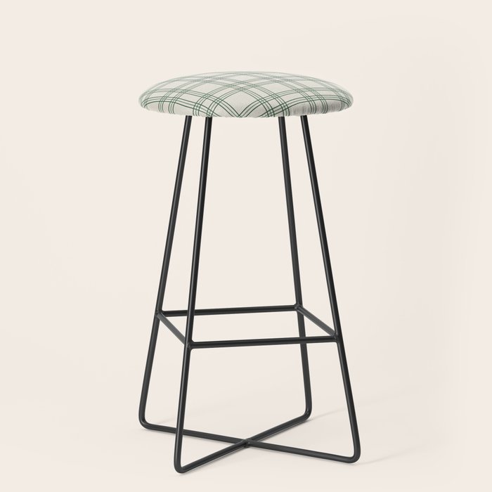 Green And Cream Gingham Stool Gallery Image 1