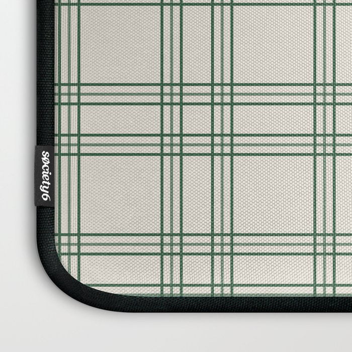 Green And Cream Gingham Laptop Sleeve Gallery Image 3