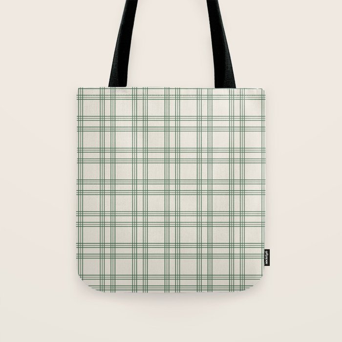Green And Cream Gingham Tote Bag Gallery Image 1