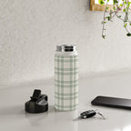 Green And Cream Gingham Water Bottle Gallery Image 4