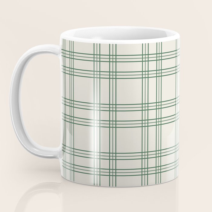 Green And Cream Gingham Coffee Mug Gallery Image 3