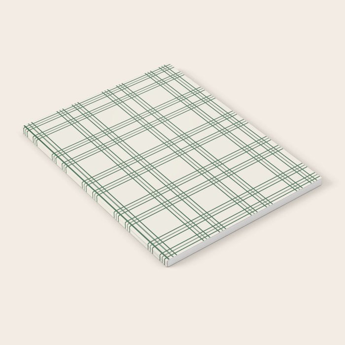 Green And Cream Gingham Notebook Gallery Image 2