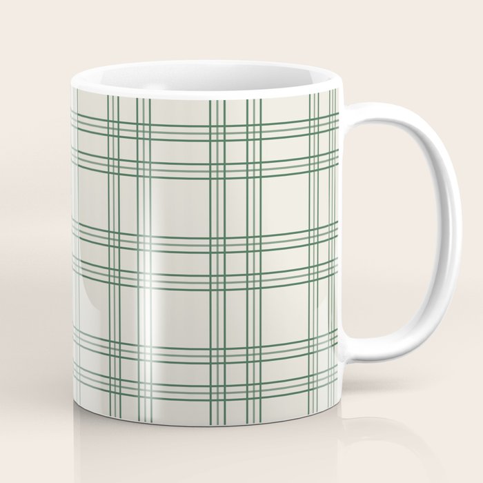 Green And Cream Gingham Coffee Mug Gallery Image 1