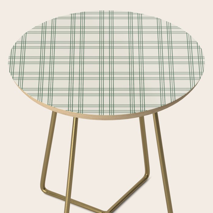 Green And Cream Gingham Side Table Gallery Image 2