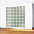 Green And Cream Gingham Wall Mural Gallery Image 2
