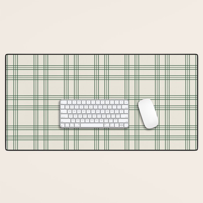 Green And Cream Gingham Desk Mat Gallery Image 1