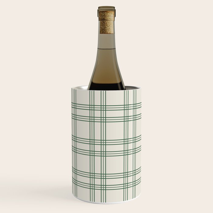 Green And Cream Gingham Wine Chiller Gallery Image 2