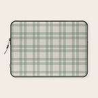 Green And Cream Gingham Laptop Sleeve Gallery Image 1