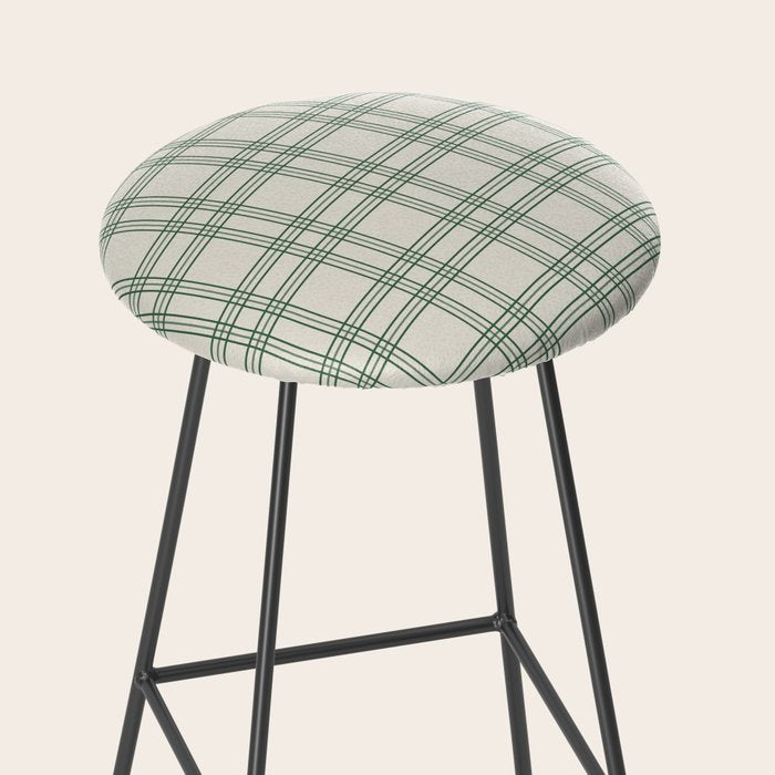 Green And Cream Gingham Stool Gallery Image 2