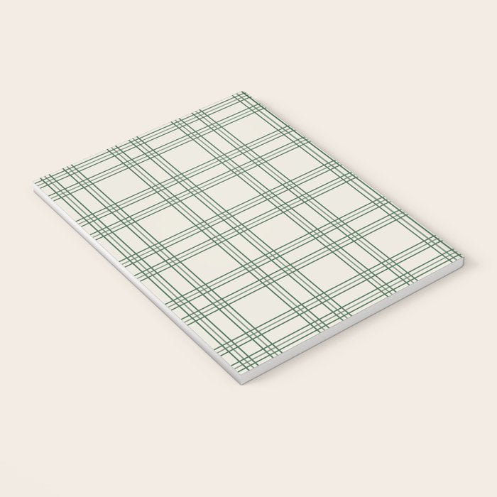 Green And Cream Gingham Notebook Gallery Image 3