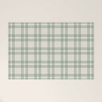 Green And Cream Gingham Welcome Mat Gallery Image 1