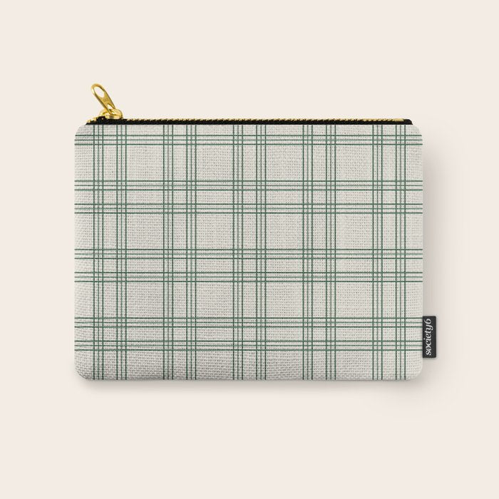Green And Cream Gingham Carry All Pouch Gallery Image 1
