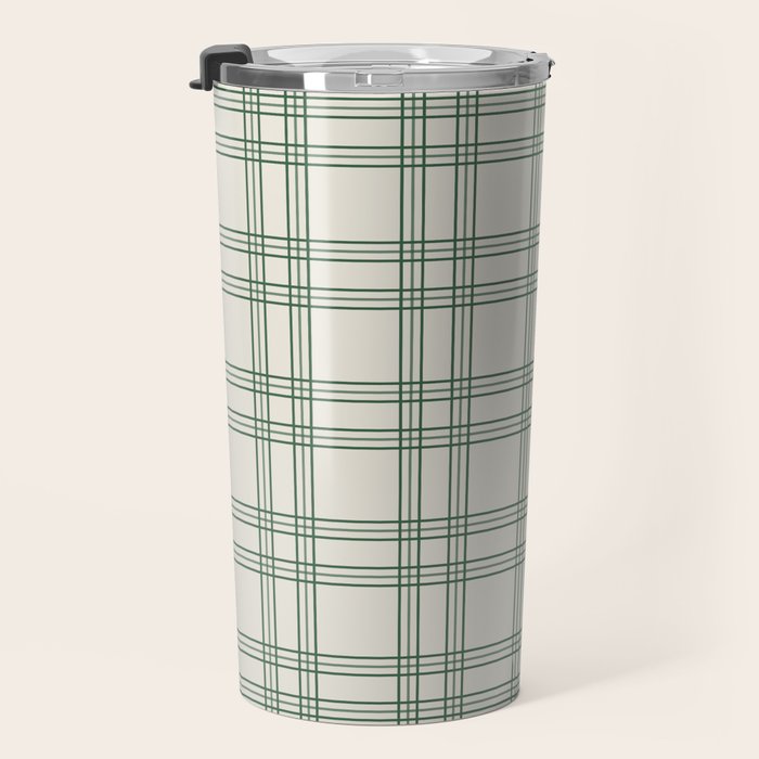 Green And Cream Gingham Travel Mug Gallery Image 3
