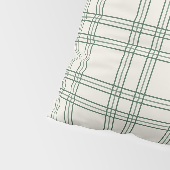 Green And Cream Gingham Pillow Sham Gallery Image 4