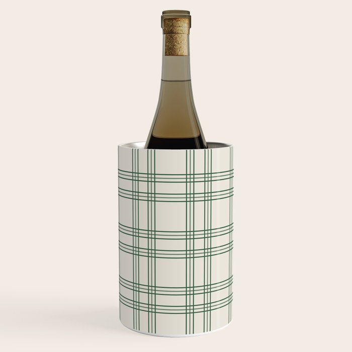 Green And Cream Gingham Wine Chiller Gallery Image 3