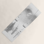 Ski Lift Moon Break // Riding the Mountain at Copper Colorado Luna Sky Peeking Foggy Clouds Yoga Mat Gallery Image 1
