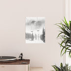 Ski Lift Moon Break // Riding the Mountain at Copper Colorado Luna Sky Peeking Foggy Clouds Poster Gallery Image 2