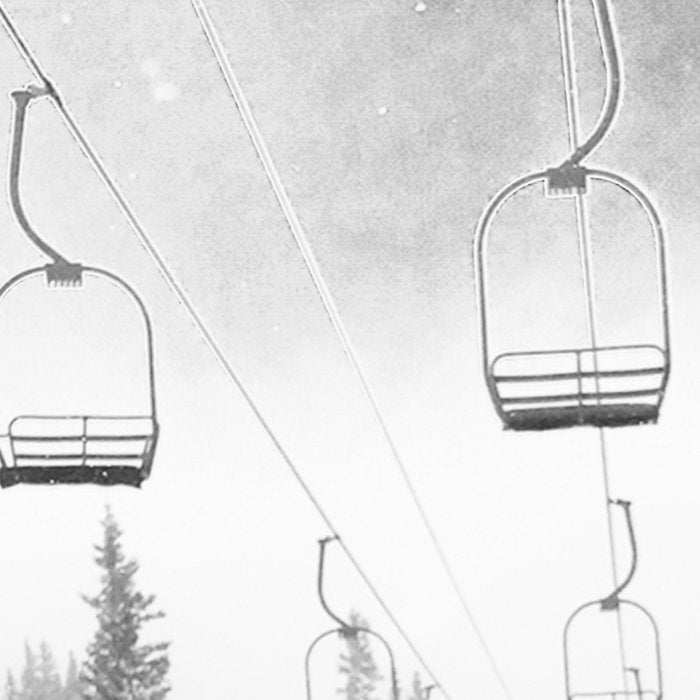 Ski Lift Moon Break // Riding the Mountain at Copper Colorado Luna Sky Peeking Foggy Clouds Coffee Mug Gallery Image 2