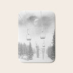 Ski Lift Moon Break // Riding the Mountain at Copper Colorado Luna Sky Peeking Foggy Clouds Bath Mat Gallery Image 1